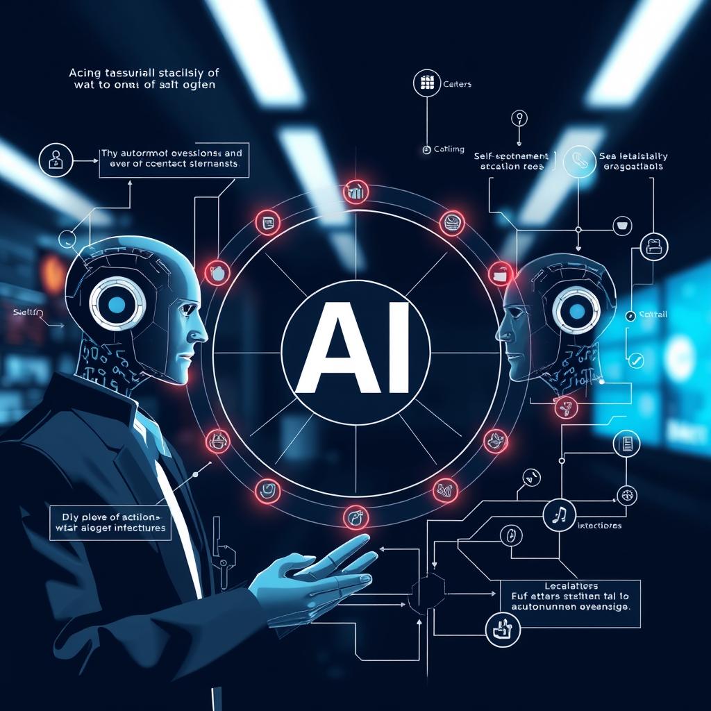 Autonomous AI systems making decisions and taking actions independently