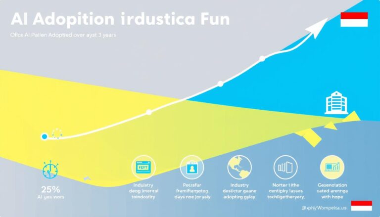 Grafik pertumbuhan adopsi AI di Indonesia menunjukkan tren positif dengan peningkatan signifikan dalam 3 tahun terakhir