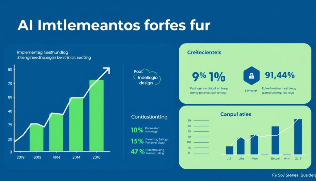 Visualisasi manfaat implementasi AI untuk bisnis dengan grafik pertumbuhan