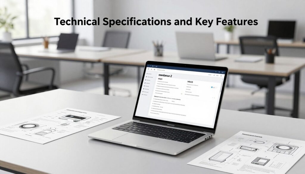 A clean, minimalist composition featuring a modern, high-tech workspace scene for A clean, minimalist composition featuring a modern, high-tech workspace scene for