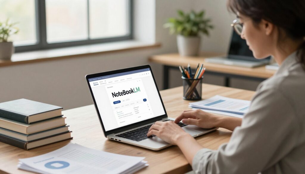 A modern, high-tech research assistant interface with the name 